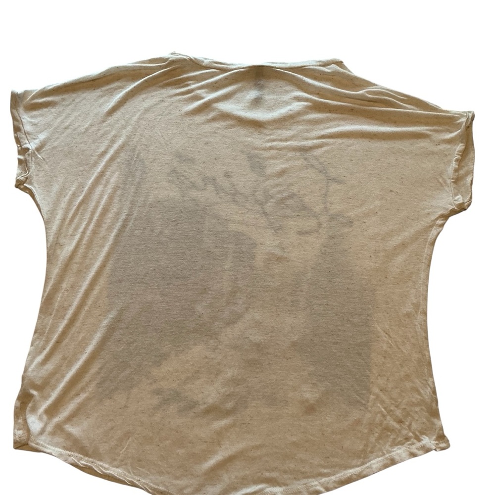 Women’s Miss Royal T Loving Paris T-shirt Sz XL Off White Ivory - Picture 2 of 6